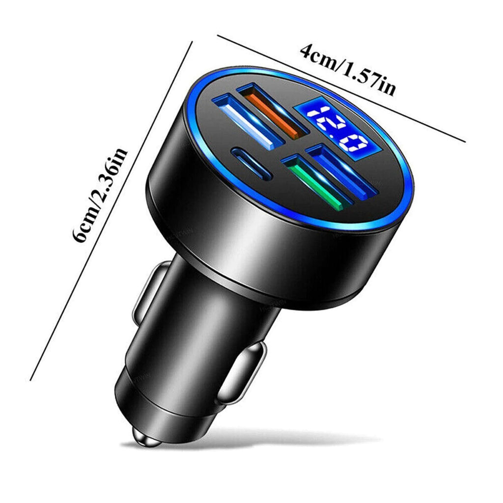 5 USB Port Super Fast Car Charger Adapter For iPhone Samsung Android Cell Phone