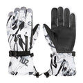 Zando Kids Gloves for Boys Girls Winter Snow Gloves Kids Ski Gloves Waterproof Insulated Snowboarding Gloves Outdoor Gloves Windproof Gloves Warm Gloves Gloves Mittens Black&Grey Flower 9-13