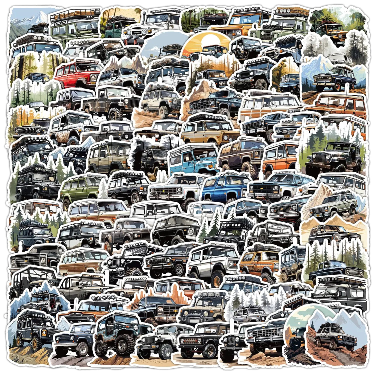 Truck Stickers 100PCS Waterproof Vinyl Dirt Bike Stickers for Decorating Water Bottles Laptops Helmets Skateboards Cell Phone Cases Bikes