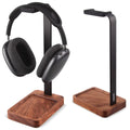 PHERKORM Walnut Wood & Aluminum Headset Holder Desktop Headphone Stand Universal headphone holder for most music gaming headsets - Black Walnut